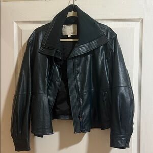 Pilcro - Faux Leather Swing Jacket in Green - Size M
